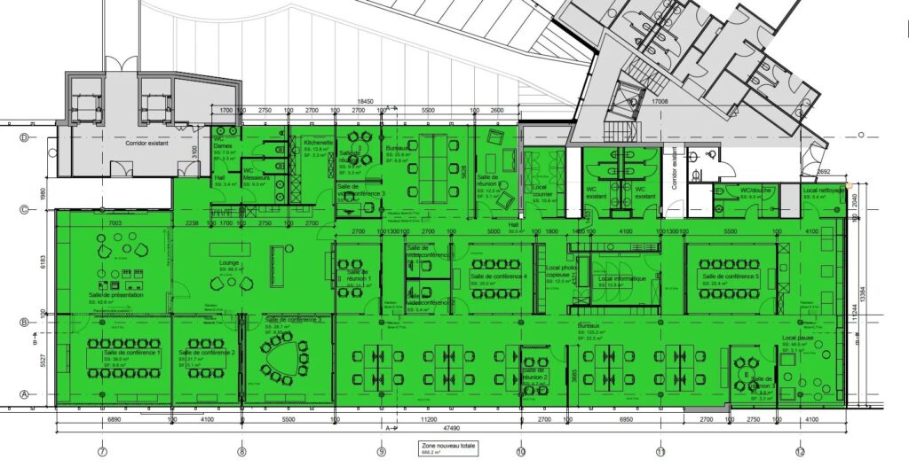 Surface de bureaux à louer de 687 m² – ARCENTER – Vernier