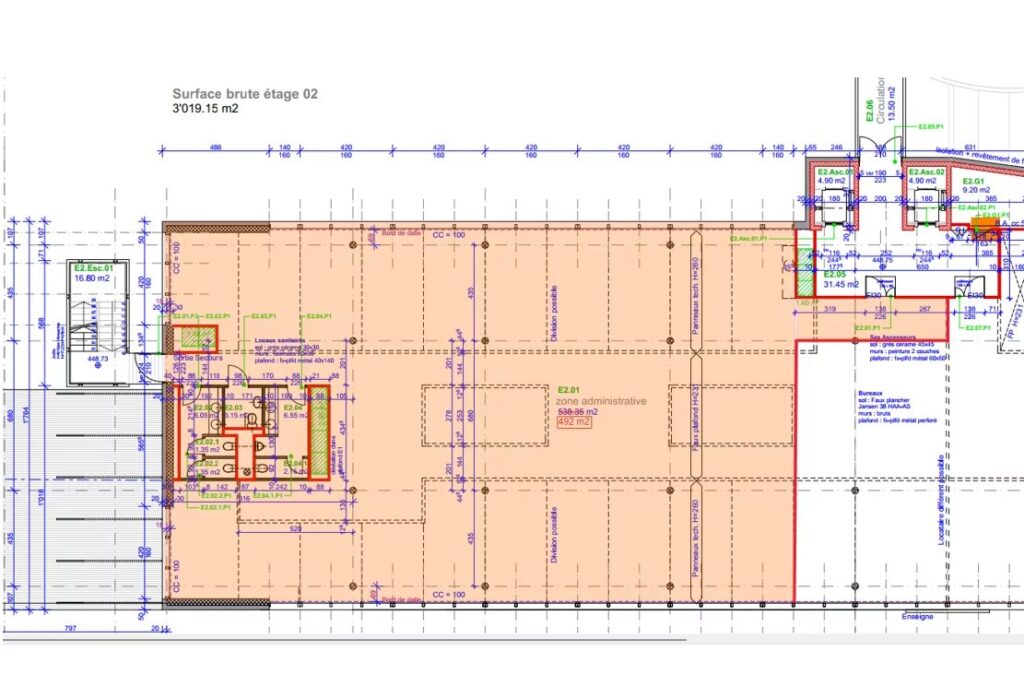 Vernier – ARCENTER – Bureaux 492 m² – 2ème étage A LOUER