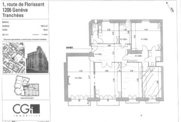 Route de Florissant 1 – Surface de bureaux de standing à louer (env. 160 m²)